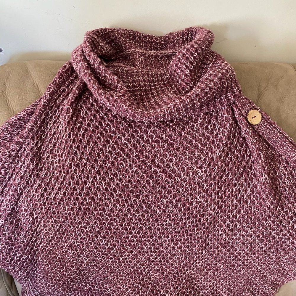 Sweater Shawl, XL Dark Burgundy Marled color